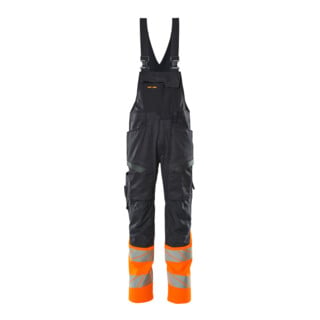 Mascot Latzhose 90C52 Knietaschen Stretch schwarzblau/hi-vis orange