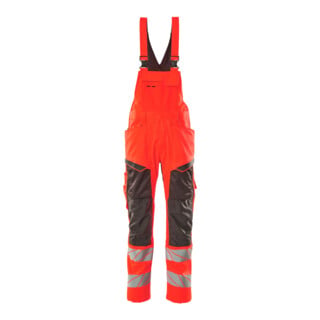Mascot Latzhose 90C54 Knietaschen Stretch hi-vis rot/dunkelanthrazit
