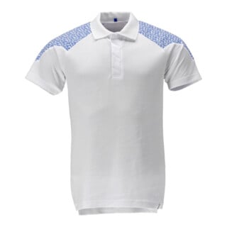 Mascot Polo-Shirt Kurzarm L weiss/azurblau