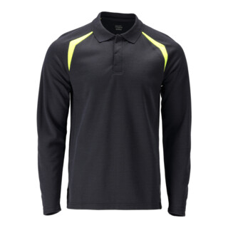 Mascot Polo-Shirt Langarm Multisafe Gr. M schwarzblau/hi-vis gelb