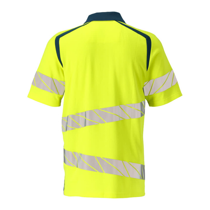 Mascot Polo-Shirt ONE moderne Passform Gr. S hi-vis gelb/dunkelpetroleum
