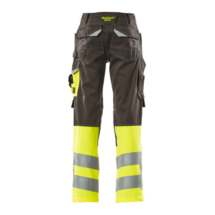 MASCOT® Hose Leeds 76C47 dunkelanthrazit/hi-vis gelb