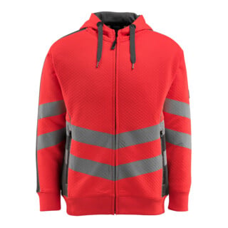 MASCOT® Kapuzensweatshirt Corby Größe S hi-vis rot/dunkelanthrazit