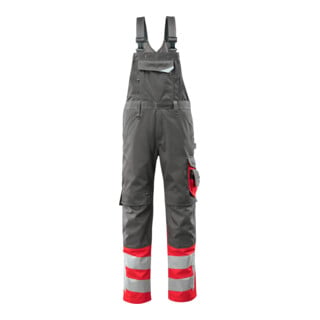 MASCOT® Latzhose Sunderland 76C46 dunkelanthrazit hi-vis rot
