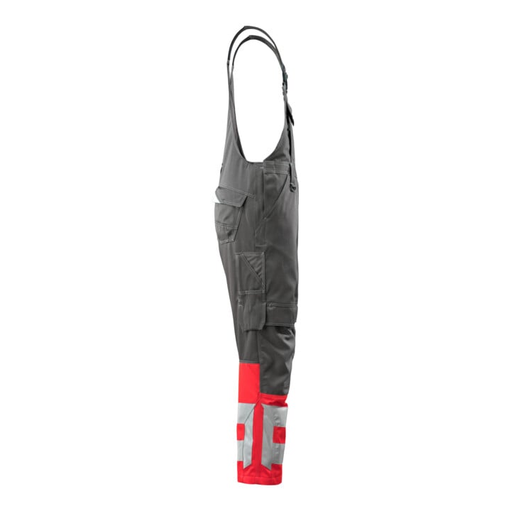 MASCOT® Latzhose Sunderland 76C52 dunkelanthrazit hi-vis rot