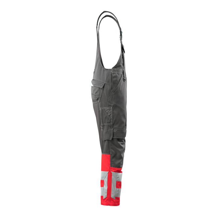 MASCOT® Latzhose Sunderland 82C44 dunkelanthrazit hi-vis rot