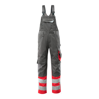 MASCOT® Latzhose Sunderland 82C56 dunkelanthrazit hi-vis rot