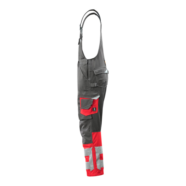 MASCOT® Latzhose Sunderland 82C60 dunkelanthrazit/hi-vis rot