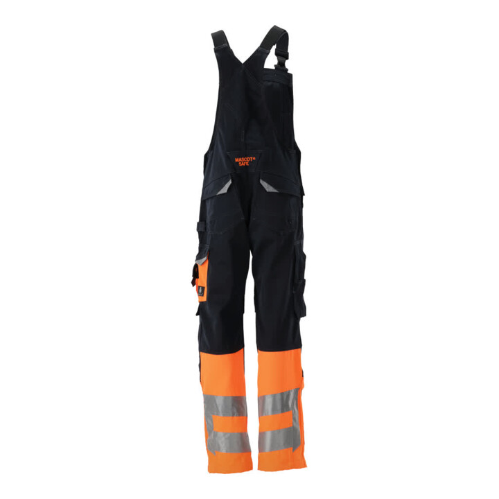 MASCOT® Latzhose Sunderland 90C56 schwarzblau/hi-vis orange