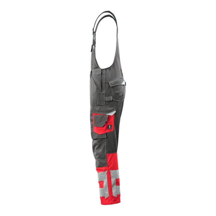 MASCOT® Latzhose Sunderland 90C60 dunkelanthrazit hi-vis rot