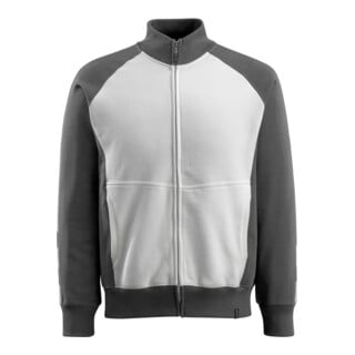 MASCOT® Sweatshirt Amberg mit Reißverschluss 4XL weiss/dunkelanthrazit