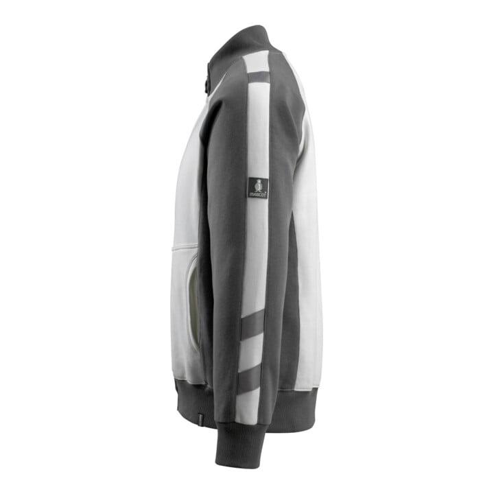 MASCOT® Sweatshirt Amberg mit Reißverschluss Größe M weiss/dunkelanthrazit