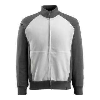MASCOT® Sweatshirt Amberg mit Reißverschluss XS weiss/dunkelanthrazit
