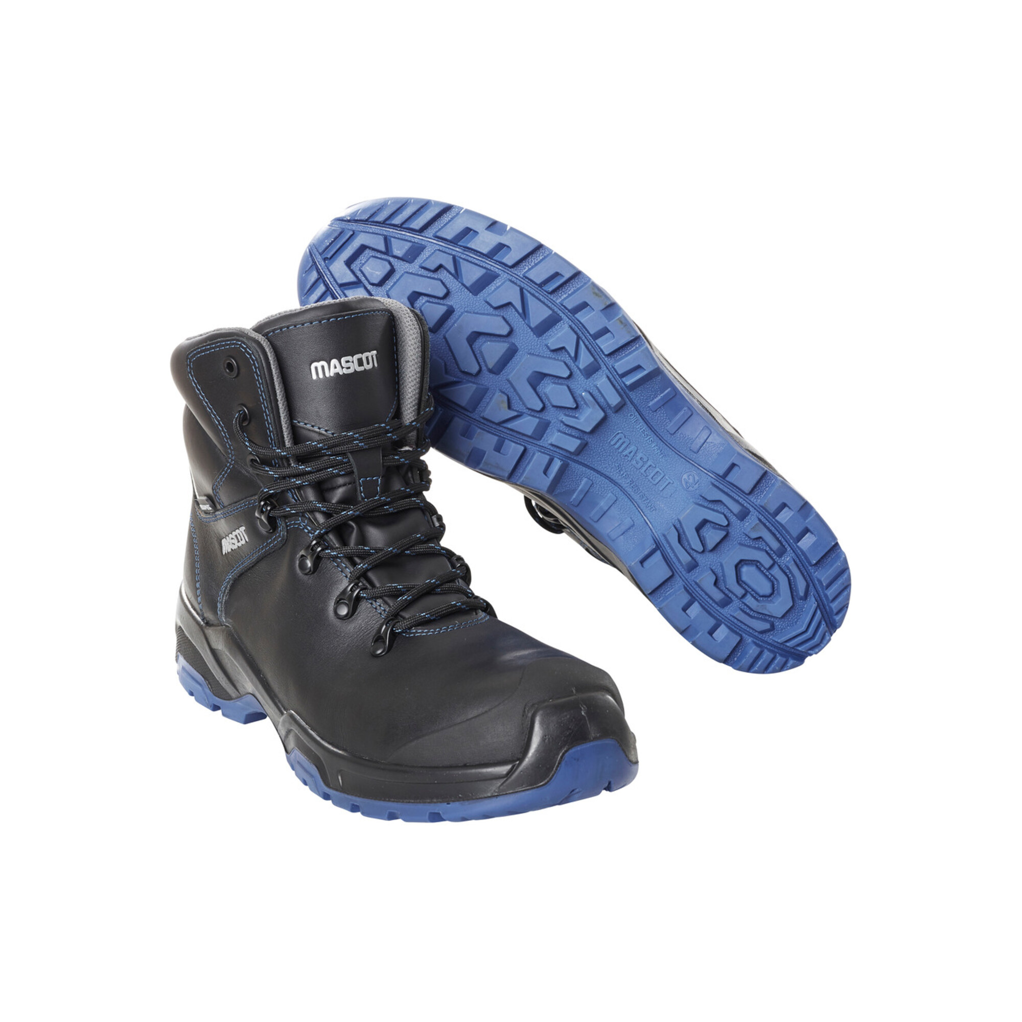 Mascot Sicherheitsstiefel S3 mit Schnürsenkel Sicherheitsstiefel S3 Sicherheitsschuhe Größe 1048, schwarz/kornblau