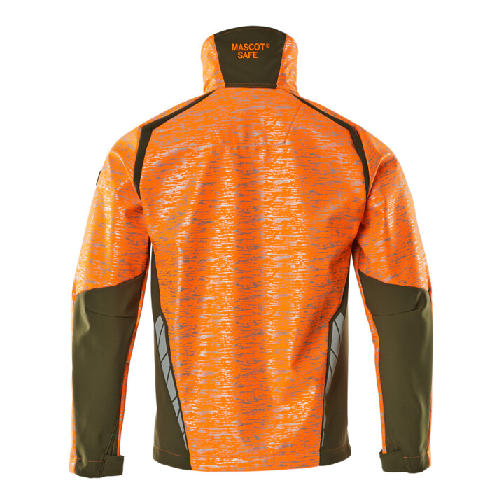 Mascot Soft Shell Jacke 2XL hi-vis orange/moosgrün Reflexeffekte