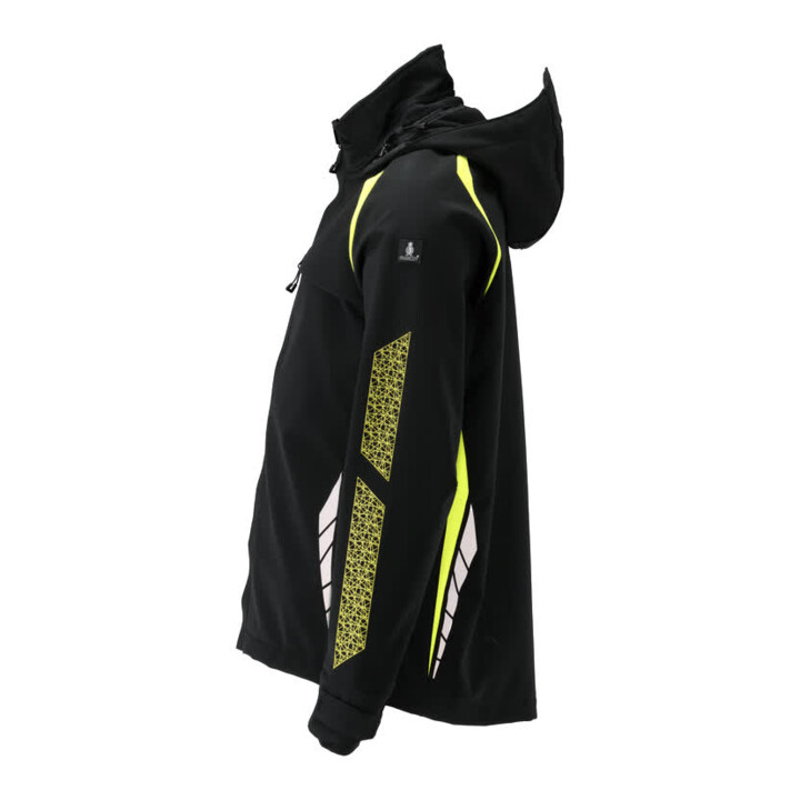 Mascot Soft Shell Jacke 4XL schwarz/hi-vis gelb mit Kapuze