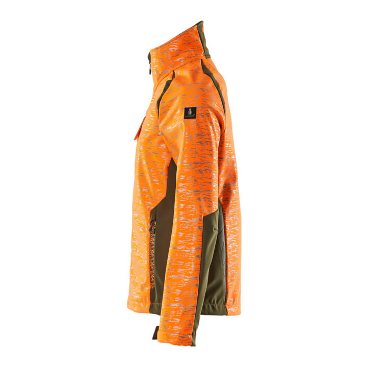 Mascot Soft Shell Jacke Damen Größe S hi-vis orange/moosgrün Reflexeffekte