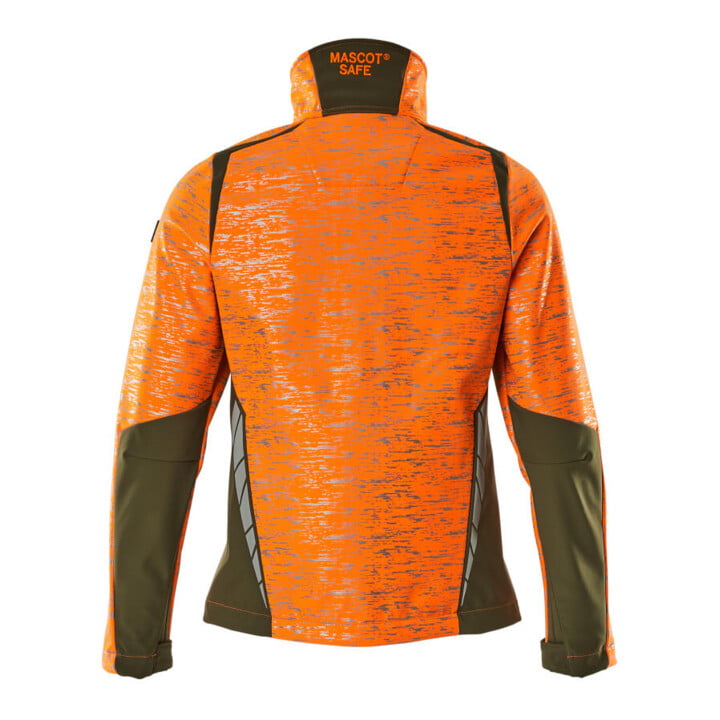 Mascot Soft Shell Jacke Damen XL hi-vis orange/moosgrün Reflexeffekte