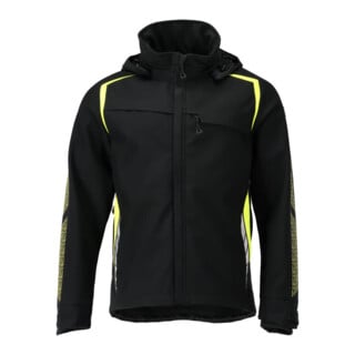 Mascot Soft Shell Jacke L schwarz/hi-vis gelb mit Kapuze