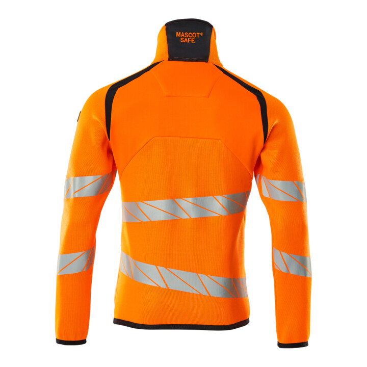 Mascot Strickpullover 3XL hi-vis orange/schwarzblau kurz Reißverschluss