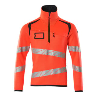 Mascot Strickpullover 3XL Hi-vis rot/schwarzblau kurz Reißverschluss