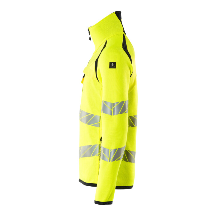 Mascot Strickpullover 4XL hi-vis gelb/schwarzblau kurz Reißverschluss