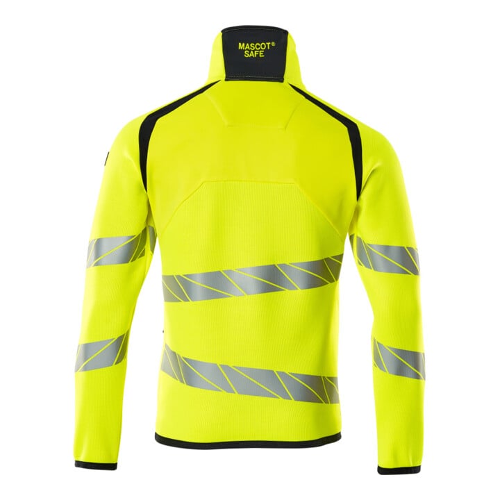 Mascot Strickpullover 4XL hi-vis gelb/schwarzblau kurz Reißverschluss