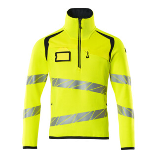 Mascot Strickpullover kurz Reißverschluss Gr. S hi-vis gelb/schwarzblau