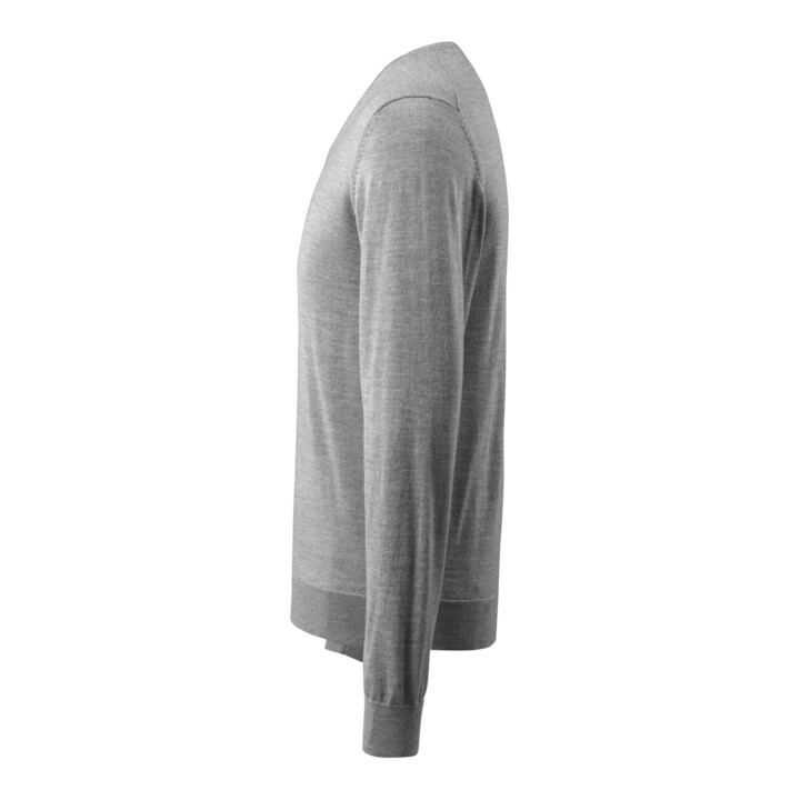 Mascot Strickpullover Merinowolle V-Ausschnitt 4XL grau-meliert