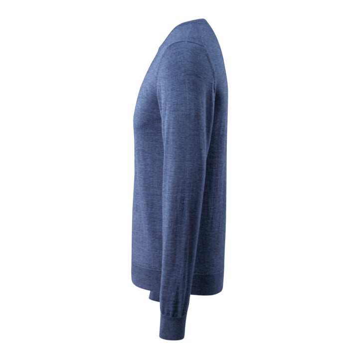 Mascot Strickpullover runder Halsausschnitt Größe S blau-meliert