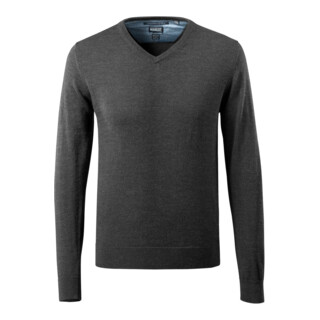 Mascot Strickpullover V-Ausschnitt Merinowolle Größe L dunkelanthrazit/hellgrau-meliert