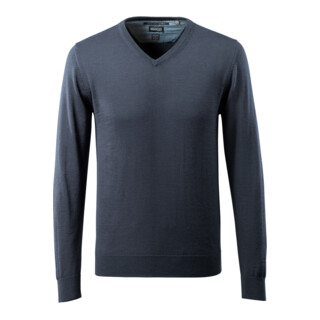 Mascot Strickpullover V-Ausschnitt Merinowolle Größe L schwarzblau