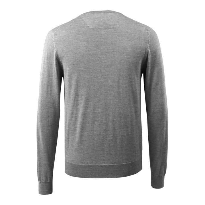 Mascot Strickpullover V-Ausschnitt Merinowolle Größe M grau-meliert
