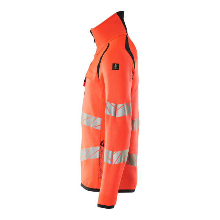 Mascot Strickpullover XL Hi-vis rot/schwarzblau mit kurzem Reißverschluss