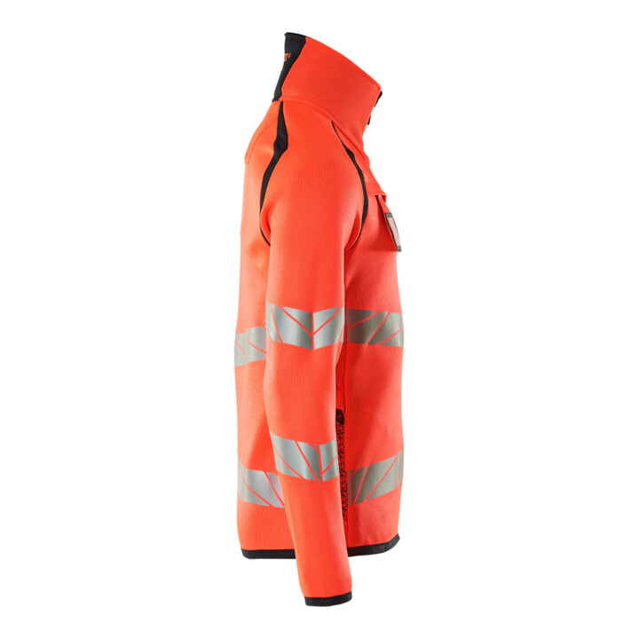 Mascot Strickpullover XL Hi-vis rot/schwarzblau mit kurzem Reißverschluss