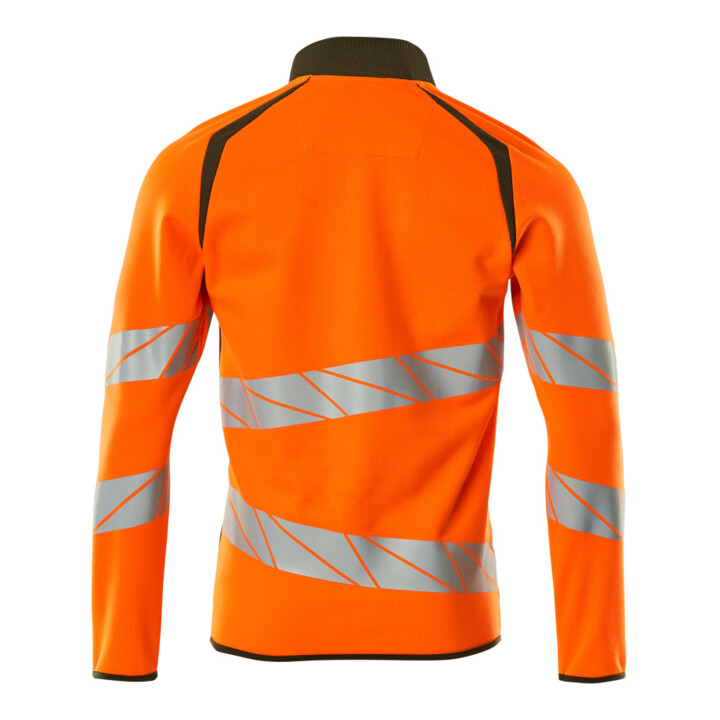 Mascot Sweatshirt mit Reißverschluss modern Fit hi-vis orange/moosgrün Gr. M