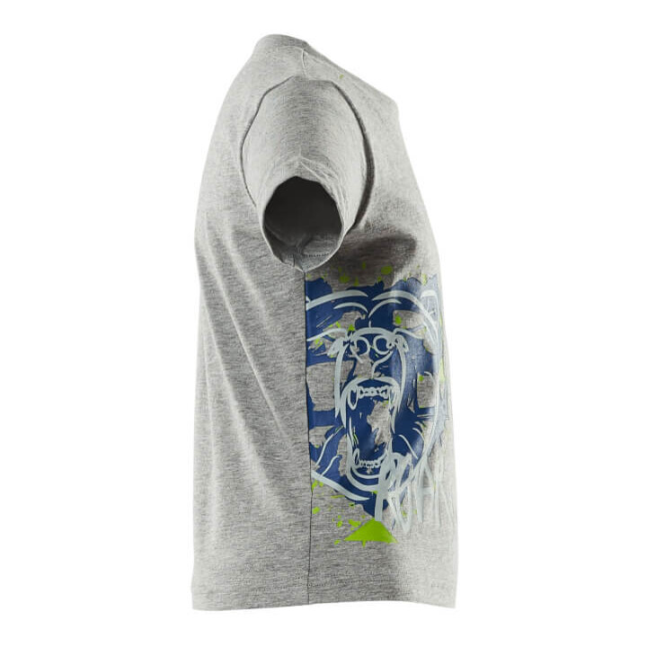 Mascot T-Shirt Kinder Größe 128 grau-meliert mit Druck