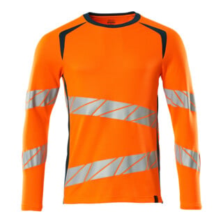 Mascot T-Shirt Langarm ONE moderne Passform L hi-vis orange/dunkelpetroleum