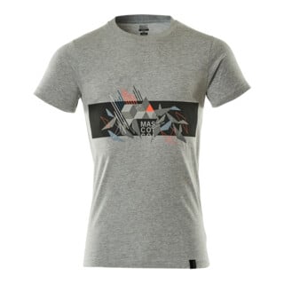 Mascot T-Shirt mit Druck S grau/hi-vis rot
