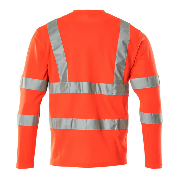 Mascot T-Shirt V-Ausschnitt lange Ärmel 4XL hi-vis rot