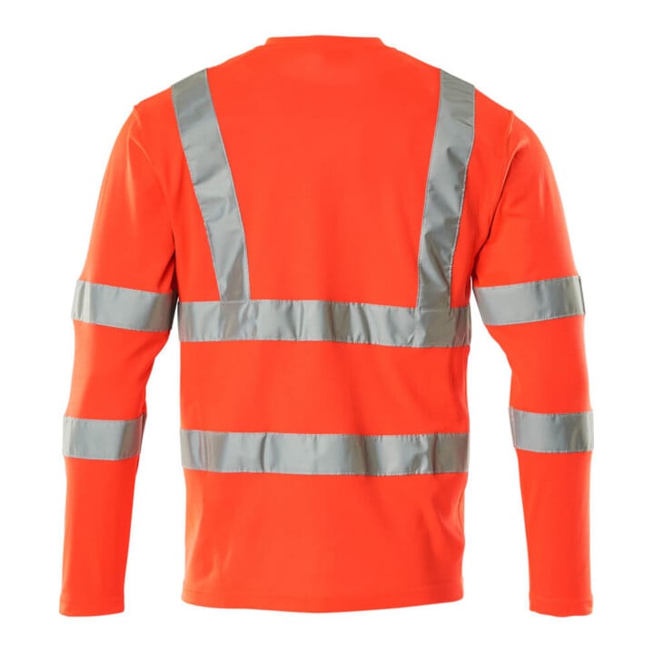Mascot T-Shirt V-Ausschnitt lange Ärmel Größe S hi-vis rot