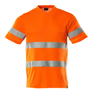 Mascot T-Shirt V-Ausschnitt moderne Passform hi-vis orange Gr. M