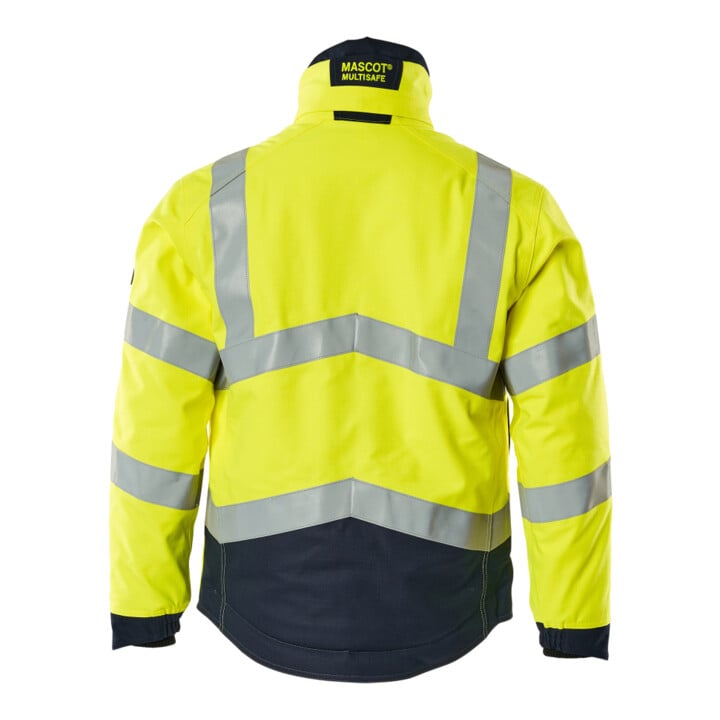 MASCOT Winterjacke Pilotjacke Multisafe Steppfutter hi-vis gelb/schwarzblau Gr. S