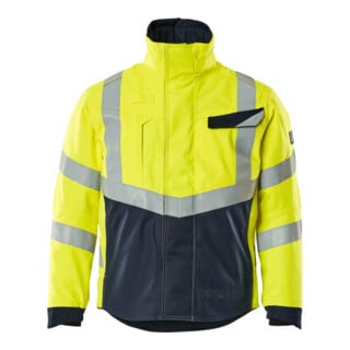 MASCOT Winterjacke Pilotjacke Multisafe Steppfutter hi-vis gelb/schwarzblau Gr. XS
