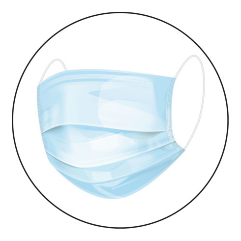 Masque de protection oro-nasale Gramm medical Actiomedic® selon DIN EN 14683:2019 TYPE IIR, 3 plis