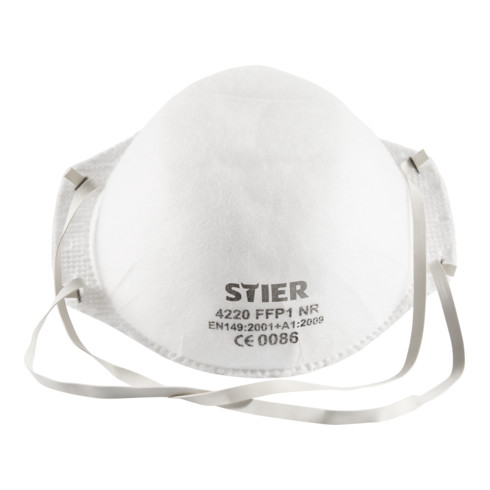 Masque de protection respiratoire FFP1 sans soupape EN 149:2001 STIER, 20 unités