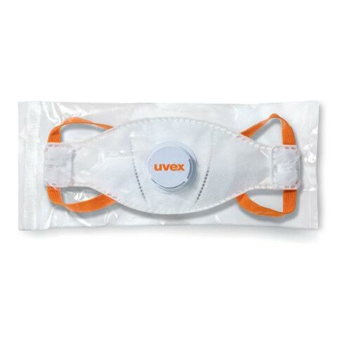 Masque respiratoire jetable Uvex (NR) FFP2 uvex silv-Air 5210+, valve d'expiration 360°.