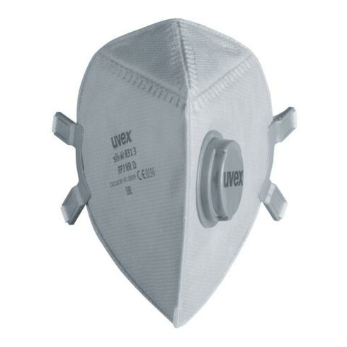 Masque respiratoire jetable Uvex (NR) FFP3 uvex silv-Air p, valve d'expiration 360°.