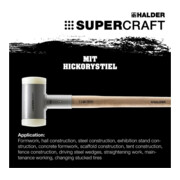 Masse SUPERCRAFT D. tête 100 mm L. 1000 mm antirebond dur nylon blanc L. de la t-2