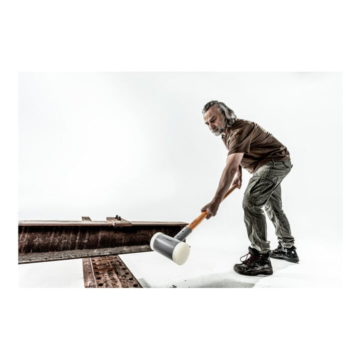 Masse SUPERCRAFT D. tête 100 mm L. 1000 mm antirebond dur nylon blanc L. de la t
